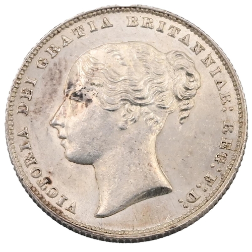 79 - 1867 die 26 silver Shilling featuring William Wyon's  'Young Head' portrait of Queen Victoria (S 390... 