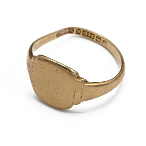 8 - A 9ct Gold Signet ring, 1.88 grams, along with a lady's 9ct gold watch, silver Victorian style locke... 