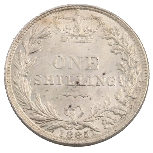 80 - 1885 Queen Victoria 'Young Head' silver Shilling (S 3907, ESC 1345). Obverse: fourth Young Head, typ... 