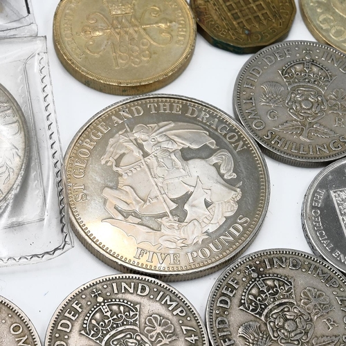 82 - Group of mixed base metal and silver coins, primarily British and primarily cupronickel, to the weig... 