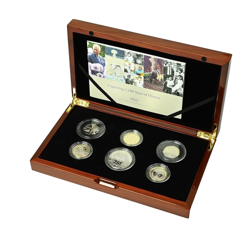 91 - 2023 Royal Mint premium proof commemorative five-coin set in the original packaging with COA. Includ... 