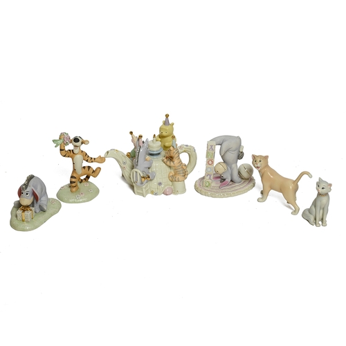 338 - A large collection of Disney Lennox Winnie the Pooh ceramics to include money box, Aristocats, teapo... 