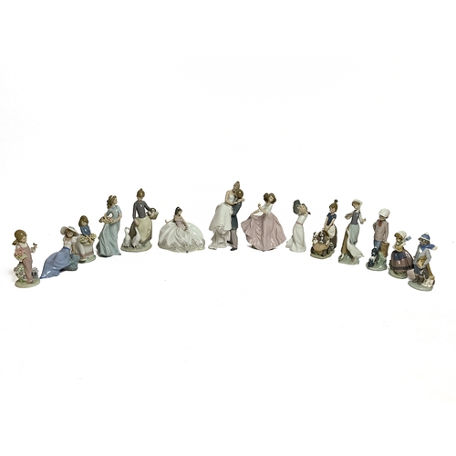 219 - A collection of Lladro figurines to include: The Happiest Day (H 27cm; At The Ball (H 15.5cm); Sprin... 