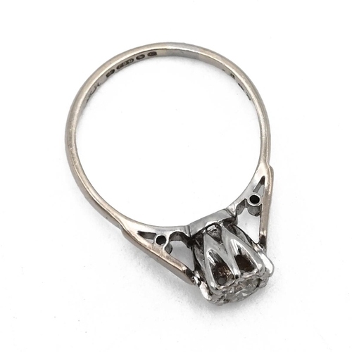 30 - An 18ct white gold and single stone diamond ring, the brilliant cut diamond weighing approximately 0... 