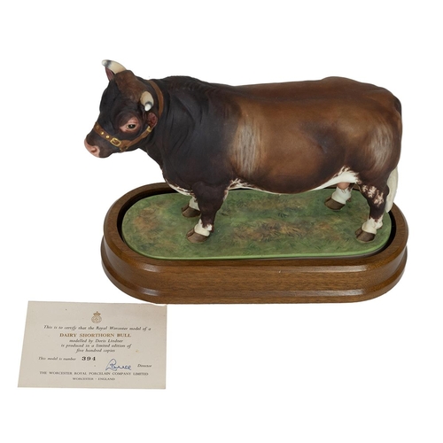 107 - Royal Worcester limited edition (394/500) porcelain Dairy Shorthorn Bull, modelled by Doris Lindner,... 