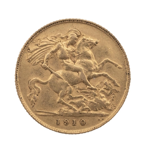 26 - A 1910 half sovereign. (J)