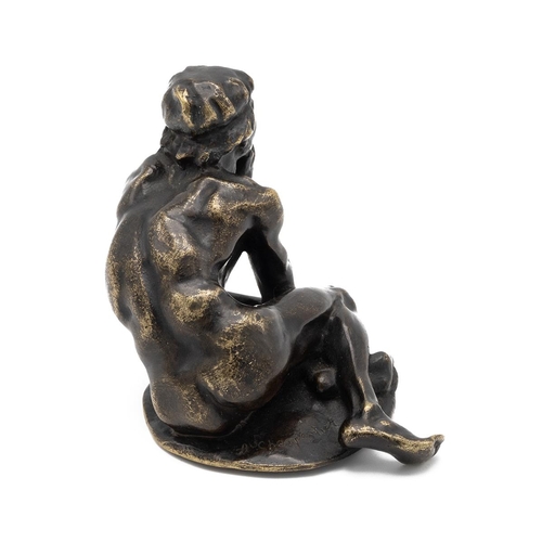 47 - After Alexandre Louis Marie Charpentier (1856-1909) - Le Penseur, bronze with a nuanced brown patina... 