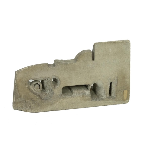 54 - Continental School, circa 1950's, Abstract 'Mayan Bird and Crocodile' sculpture, pierced stone, 23cm... 