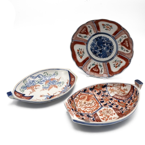 66 - Japanese Meiji period Arita Ware Imari patterned ceramics to include two Takarabune or Treasure Ship... 