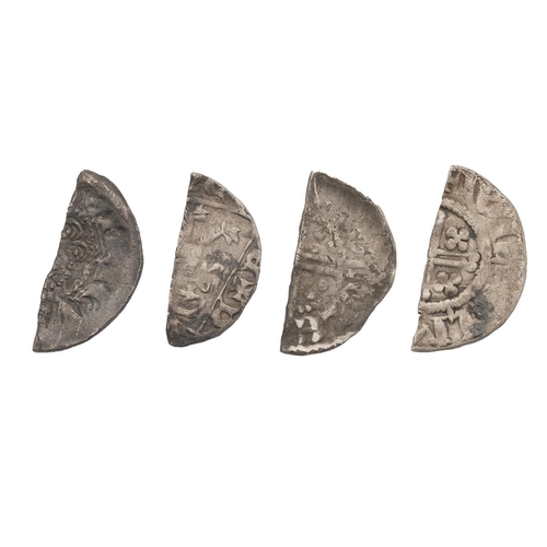 100 - Four (4) cut hammered silver half Pennies, including an unusual 1288-1294 John I of Brabant example,... 