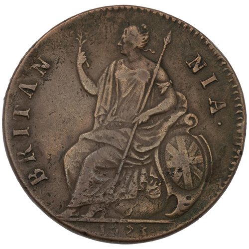 105 - 1673 high-grade King Charles II copper Halfpenny (S 3363). Obverse: old, laureate cuirassed bust, fa... 