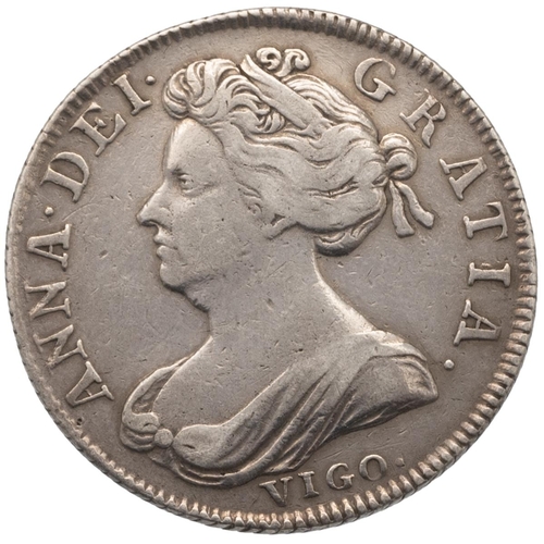 123 - 1702 Queen Anne pre-union silver Shilling with 'VIGO' mintmark (S 3585, Bull 1387, ESC 1130). Obvers... 