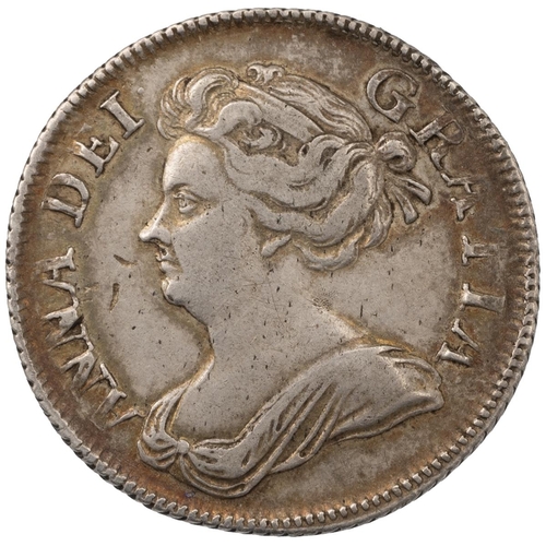 124 - 1707 Queen Anne post-Union with Scotland silver Shilling with plumes in the angles (S 3611, ESC 1142... 