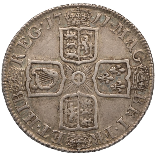 127 - 1711 silver post-Union Queen Anne Shilling with fourth bust (S 3618, ESC 1158). Obverse: bare head p... 