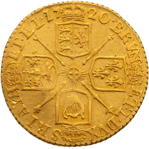 132 - 1720 George I (reigned 1714-1727) gold Half Guinea with first laureate bust of the King (S 3635). Ob... 