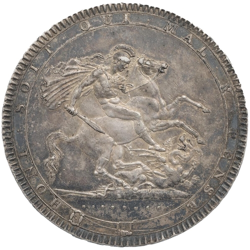 147 - 1818 King George III silver Crown with 'LIX' regnal edge and Benedetto Pistrucci portrait (S 3787). ... 