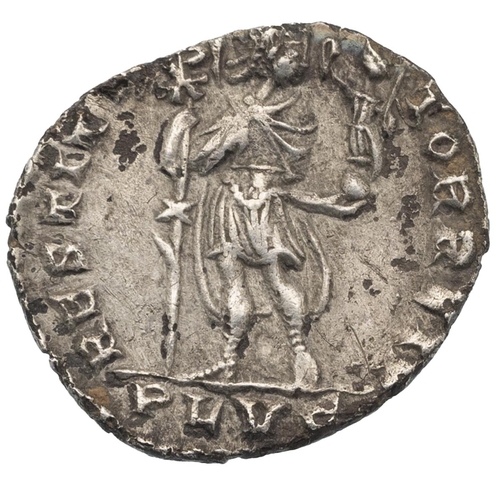 15 - 364-378 AD Valens silver AR Siliqua, Lugdunum (Lyon) mint (Sear 19662). Obverse: draped and cuirasse... 