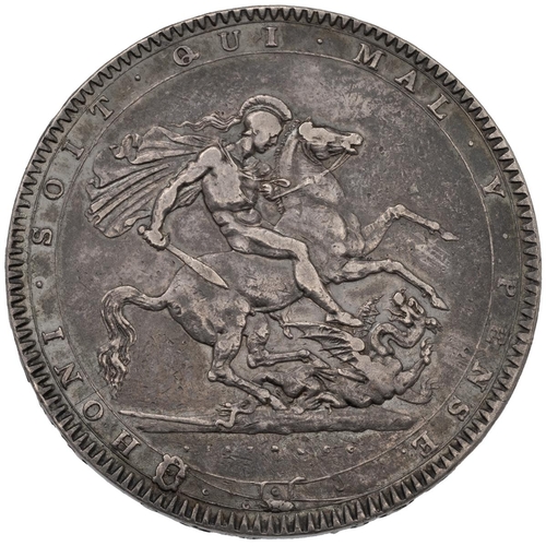 156 - 1820 King George III silver Crown with 'LX' regnal edge (Bull 2016, ESC 219, S 3787). Obverse: laure... 