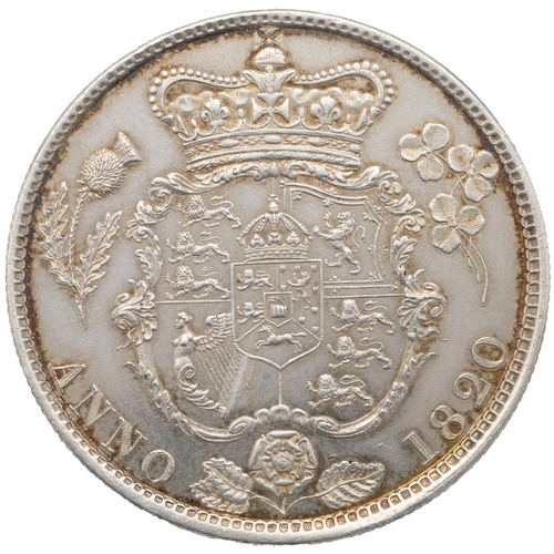 158 - 1820 King George IV high-grade silver Halfcrown with garnished shield reverse (S 3807). Obverse: lef... 