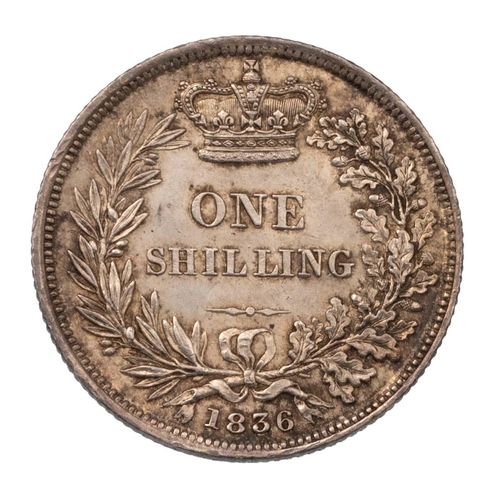 164 - 1836 King William IV uncirculated silver Shilling with bare head portrait (S 3835, ESC 1273). Obvers... 