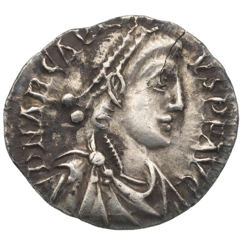 20 - 383-408 AD Arcadius silver AR Siliqua, mint of Trier (Sear 20761). Obverse, pearl-diademed draped an... 