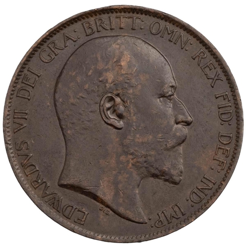 215 - 1902 King Edward VII high-grade 'Low Tide' bronze Penny (S 3990A). Obverse: right-facing bare head p... 