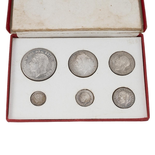 223 - 1927 King George V silver 6-coin specimen proof set in a card box of issue including 'Wreath' Crown.... 