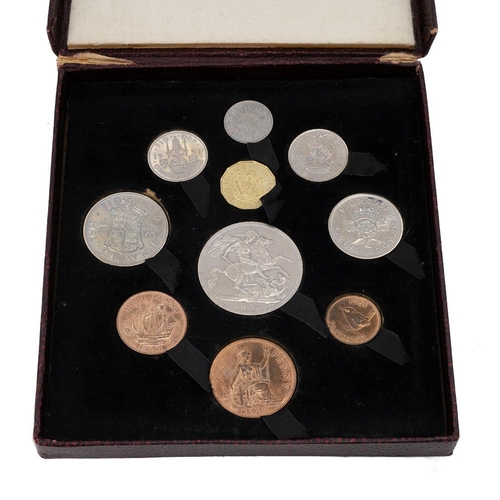 232 - 1951 King George VI Festival of Britain ten-coin specimen base metal proof set in original box. Incl... 