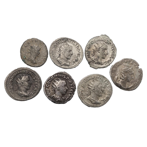 24 - Seven (7) 3rd century Roman silver AR Antoniniani, various Emperors, mints and grades. Weight: 26g t... 