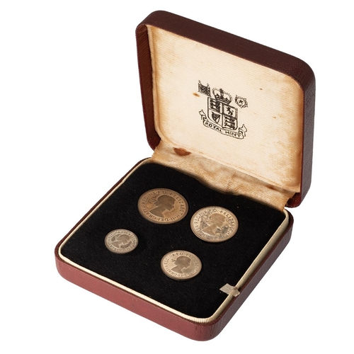 243 - 1973 Queen Elizabeth II silver Maundy Money four coin set in a Royal Mint presentation box. Includes... 