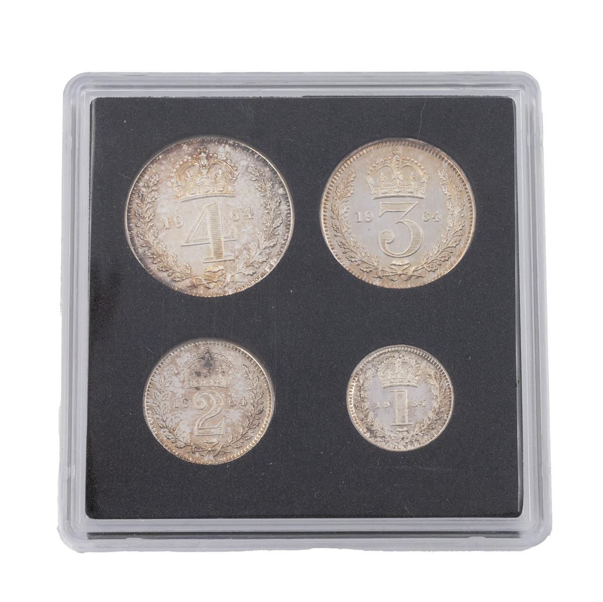 1964 Queen Elizabeth II four-coin silver Maundy Money set. Includes (1 ...