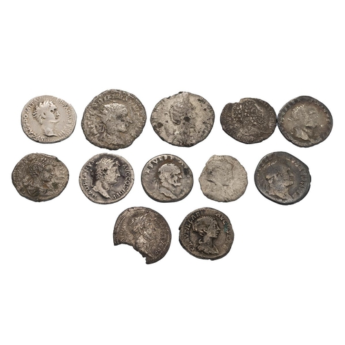 27 - Twelve (12) Roman silver AR coins, a range of Emperors, mints and grades, one plated, one broken. We... 