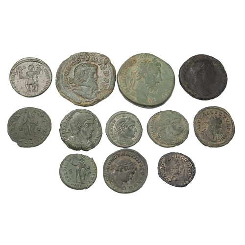 28 - Twelve (12) better Roman bronzes, a range of Emperors, denominations and grades. Weight: 76g total. ... 