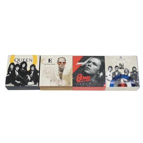 302 - Four (4) Music Legends half ounce silver proof coins from The Royal Mint in boxes. Includes (1) 2020... 