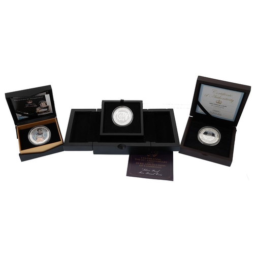 304 - Three (3) modern 999 silver proof collectable coins and medals in original packaging. Includes (1) 2... 