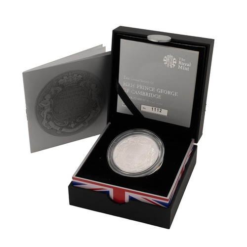 314 - 2013 Prince George silver proof Christening £5 Crown coin from The Royal Mint in the original box. O... 