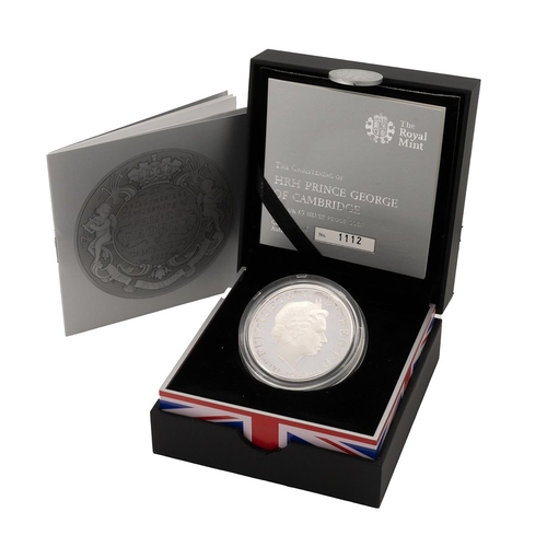 314 - 2013 Prince George silver proof Christening £5 Crown coin from The Royal Mint in the original box. O... 