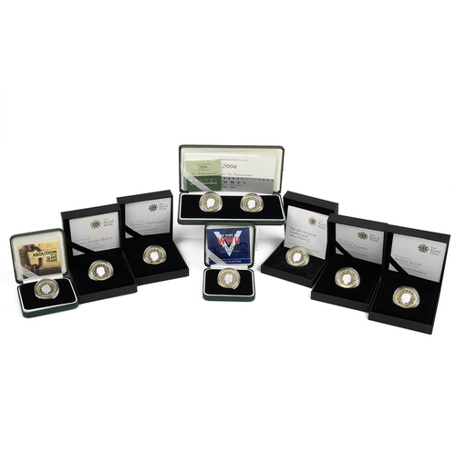 315 - Eight (8) silver proof Royal Mint £2 coins, each in the original presentation boxes with COAs. Inclu... 