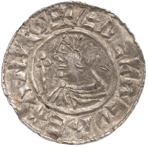 32 - 978-1016 Æthelred II silver Penny, Eadsige on London, crux type (S 1148, North 770). Obverse: bare h... 