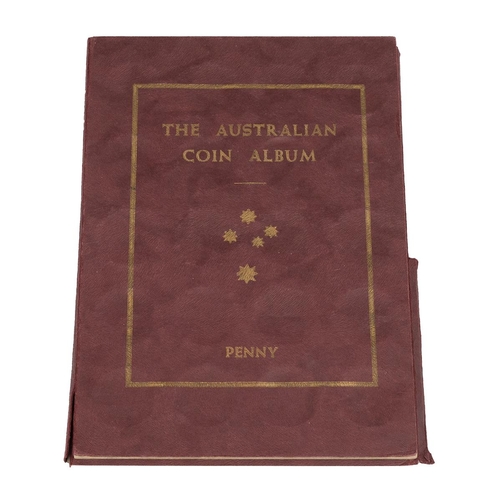 335 - Nearly complete Australian Penny album, 1911 through to 1964 with seventy-nine (79) circulated coins... 