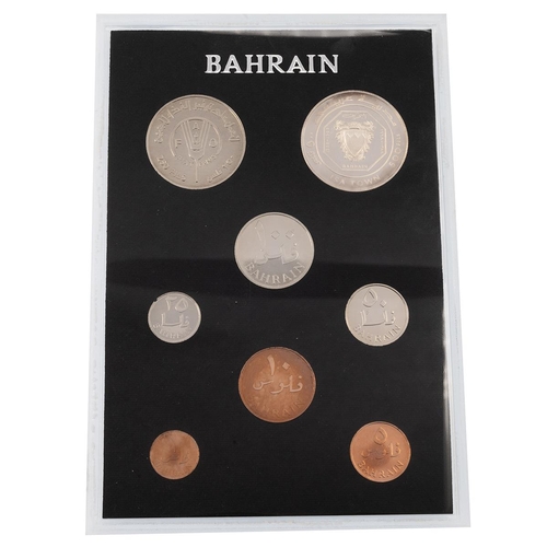 336 - 1965-1969 Bahrain base metal proof set with eight coins inside original Royal Mint packaging. Includ... 