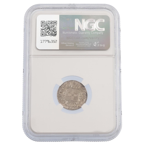 352 - 1833 Greek King Otto Munich mint silver Half Drachma (1/2D) coin graded MS 65 by NGC (KM 19). Obvers... 