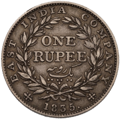 354 - 1835 King William IV British India silver One Rupee coin struck at the Calcutta Mint (KM 450.5). Obv... 