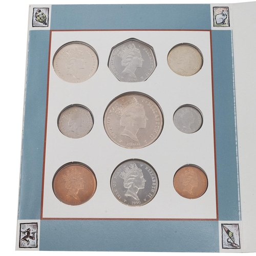 360 - 1990 Isle of Man Pobjoy Mint BU nine-coin set in original sleeve packaging. Includes nine coins of t... 