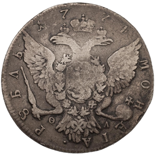 368 - 1774 CПБ TИ-ΘЛ Catherine II the Great silver Rouble struck at the St Petersburg Mint under mint mast... 