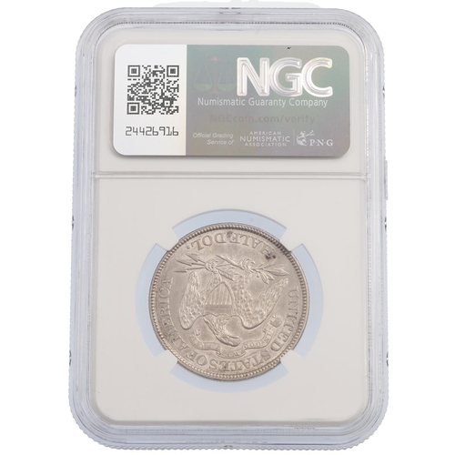 382 - 1872 United States Seated Liberty Philadelphia silver Half Dollar 50¢ graded MS 61 by NGC (KM 99). O... 