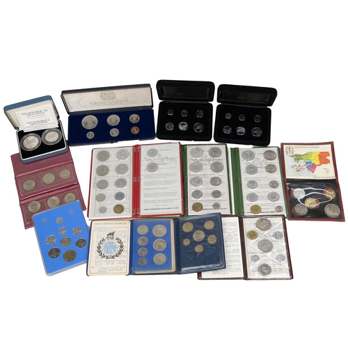 390 - Fourteen (14) world proof and uncirculated sets. Includes (1) 1967 Brazil Cruzeiro Novo seven-coin s... 