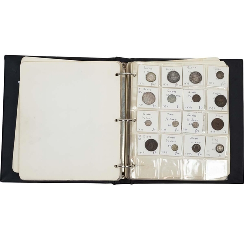 393 - Large album of silver, copper and bronze coins from the 19th and 20th centuries. Includes historic c... 