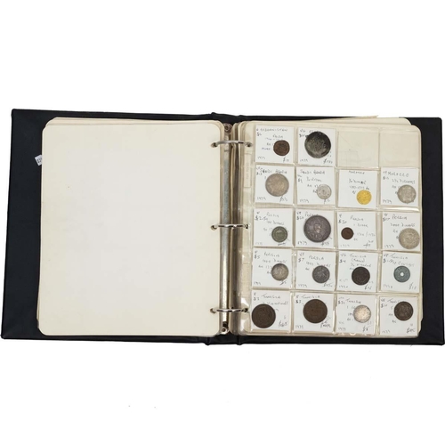 393 - Large album of silver, copper and bronze coins from the 19th and 20th centuries. Includes historic c... 