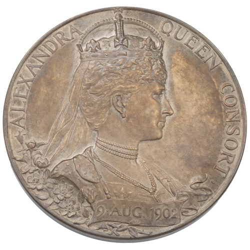 424 - 1902 King Edward VII official Royal Mint large silver coronation medal (Eimer 1871a, BHM 3737). Obve... 